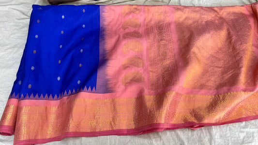 🍁Gadwal Pure Silk Butta Handloom With Blouse Sarees.