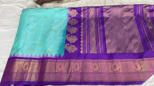 🍁Gadwal Pure Silk Butta Handloom With Blouse Sarees.