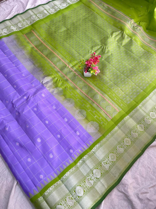 🍁Gadwal Pure Silk Kanchi Boder With Blouse Sarees.