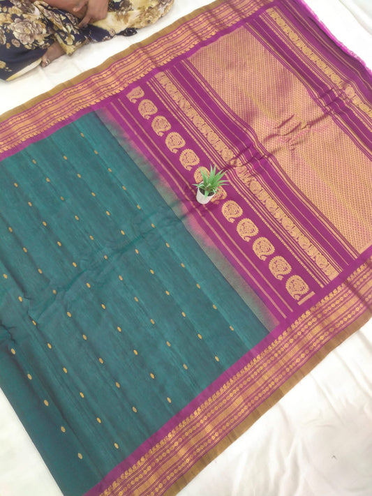 🌲Type: Gadwal Pure Sico Butta With Blouse Handloom Sarees.