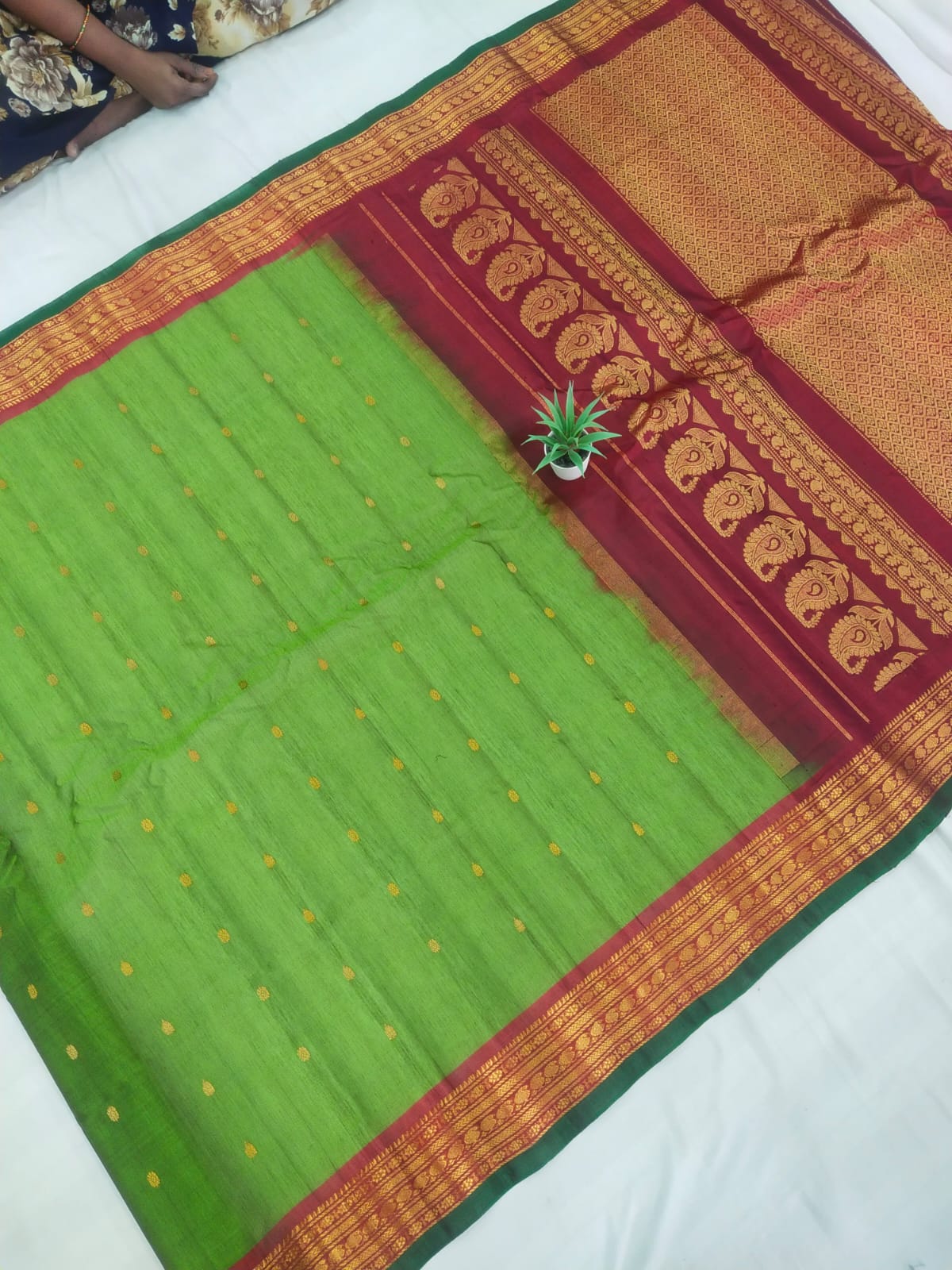 🌲Type: Gadwal Pure Sico Butta With Blouse Handloom Sarees.