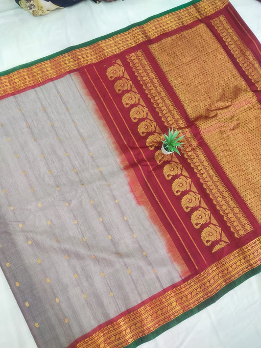 🌲Type: Gadwal Pure Sico Butta With Blouse Handloom Sarees.