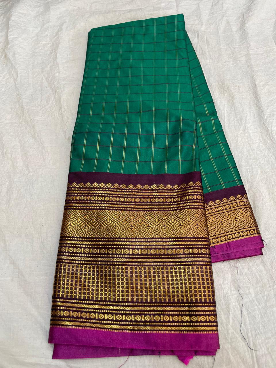 🍁Type: Gadwal Sico Cotton Jari Butta With Blouse Sarees.