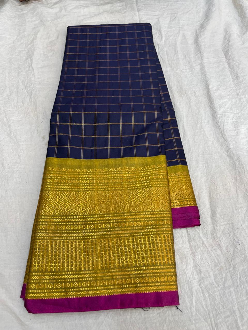 🍁Type: Gadwal Sico Cotton Jari Butta With Blouse Sarees.