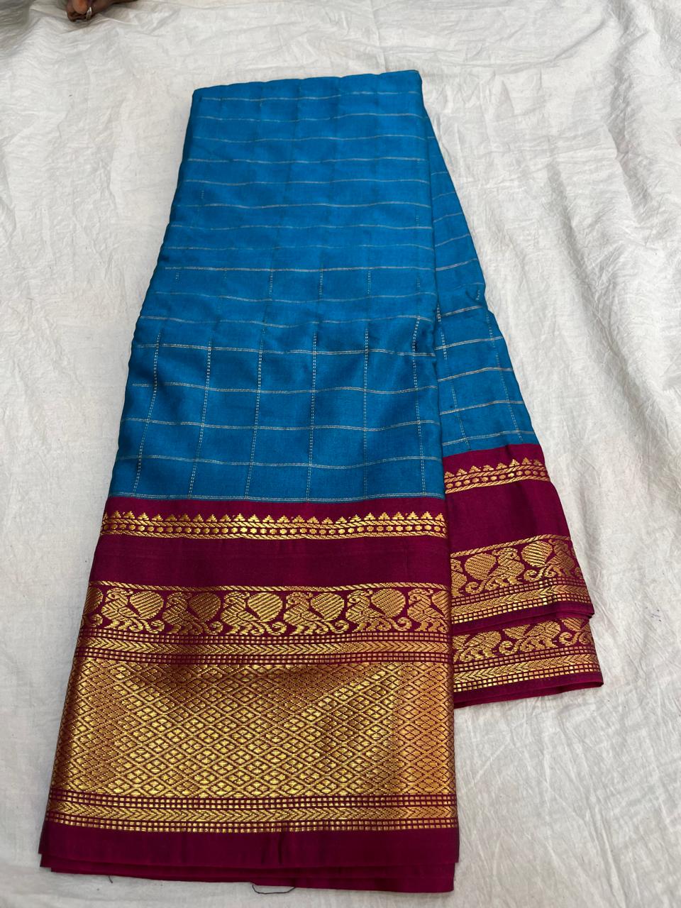 🍁Type: Gadwal Sico Cotton Jari Butta With Blouse Sarees.