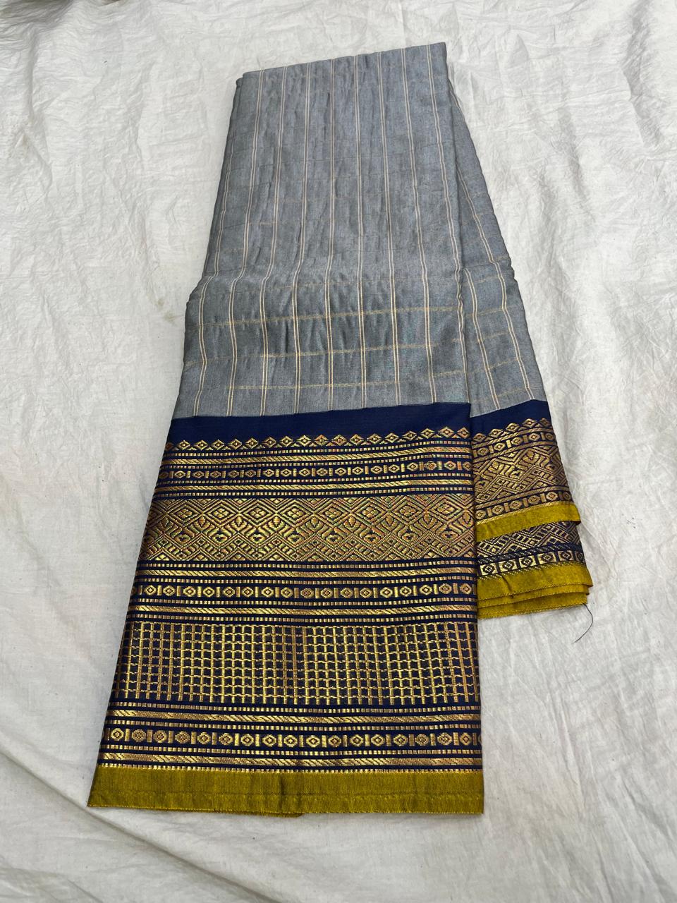 🍁Type: Gadwal Sico Cotton Jari Butta With Blouse Sarees.