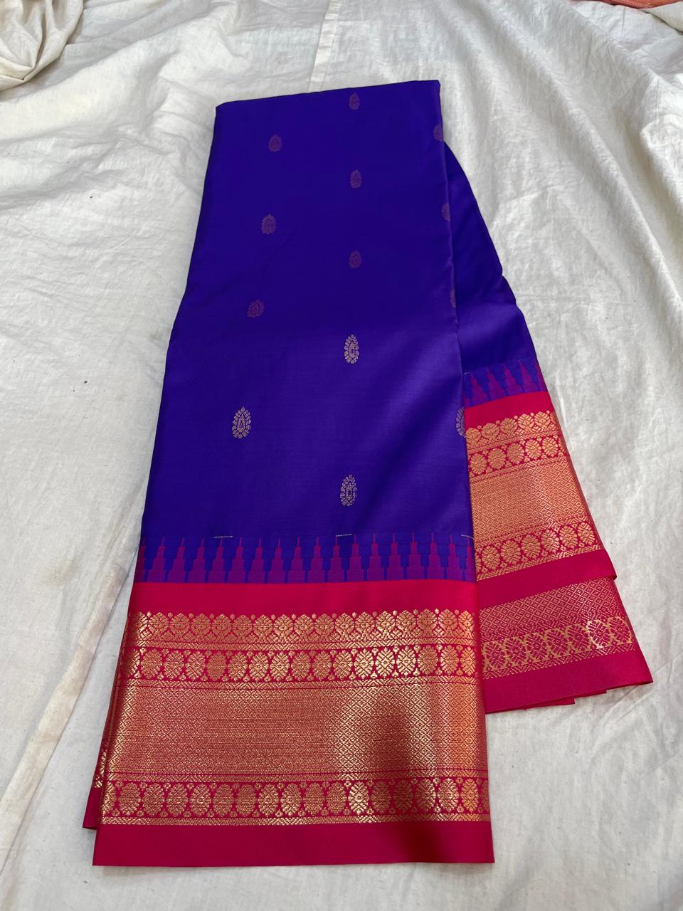 🍁Type: Gadwal Mixed Silk With Blouse Sarees.