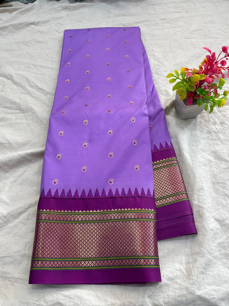 🍁Type: Gadwal Mixed Silk Paithani Pallu With Blouse Sarees.