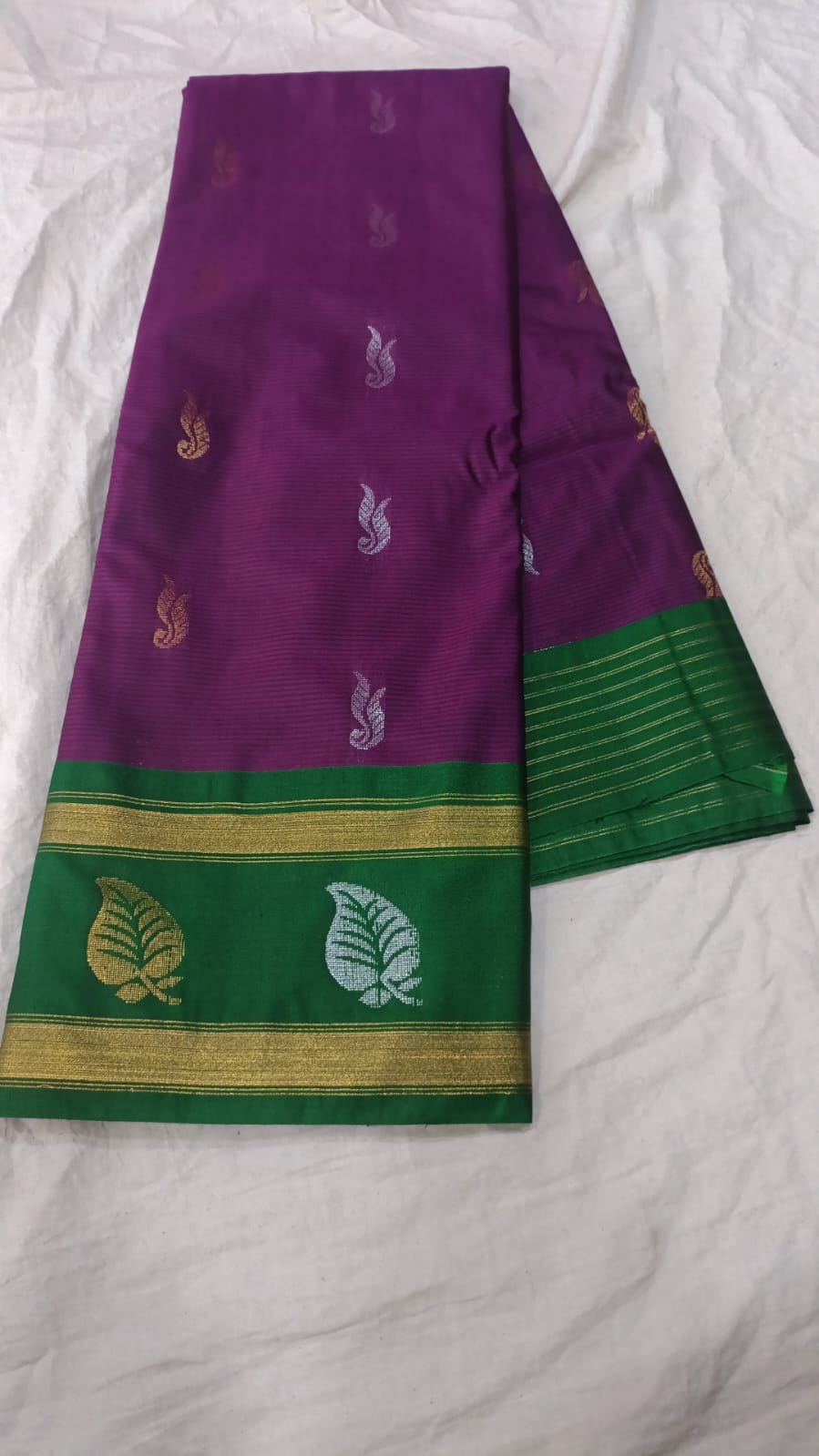 🌲Type: Gadwal Sico Cotton Boder Butta With Blouse Sarees.