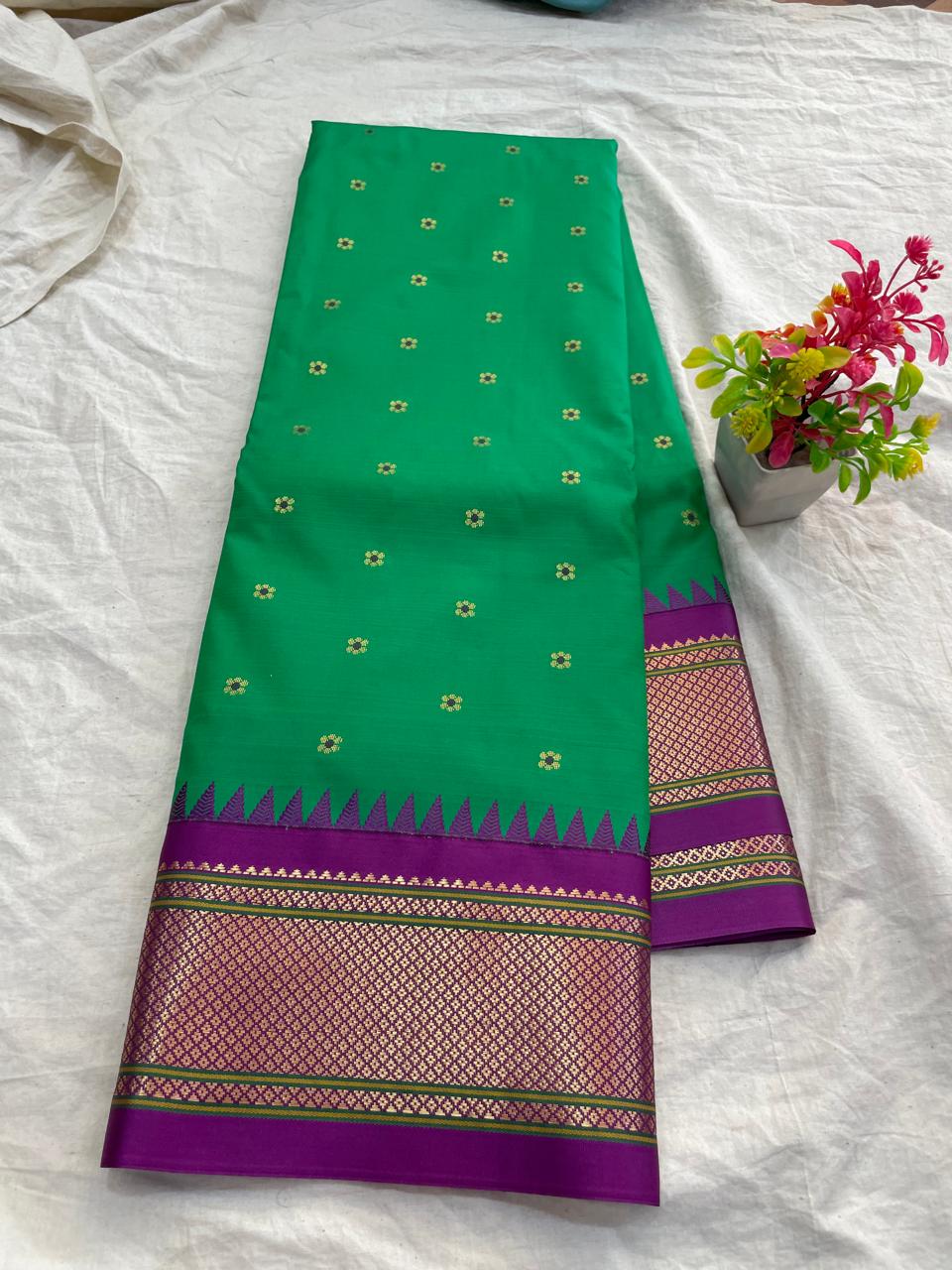 🍁Type: Gadwal Mixed Silk Paithani Pallu With Blouse Sarees.