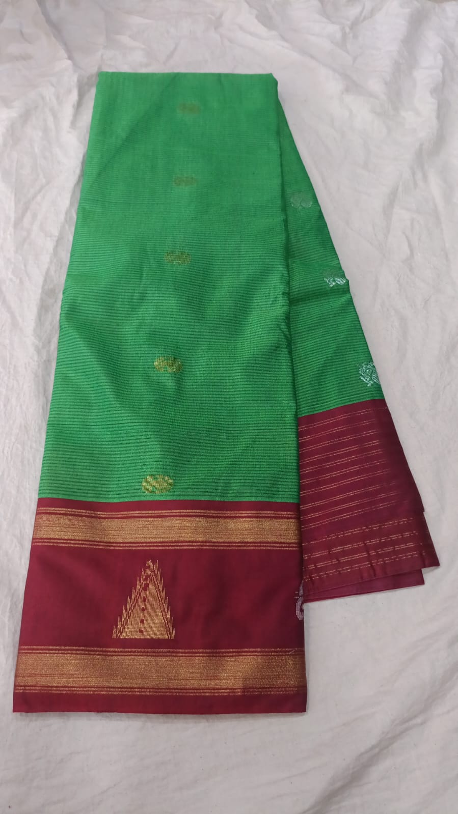 🌲Type: Gadwal Sico Cotton Boder Butta With Blouse Sarees.