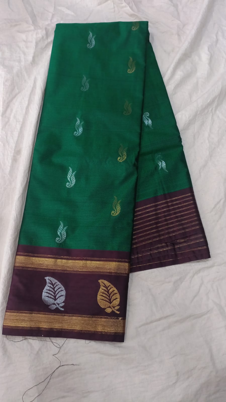 🌲Type: Gadwal Sico Cotton Boder Butta With Blouse Sarees.