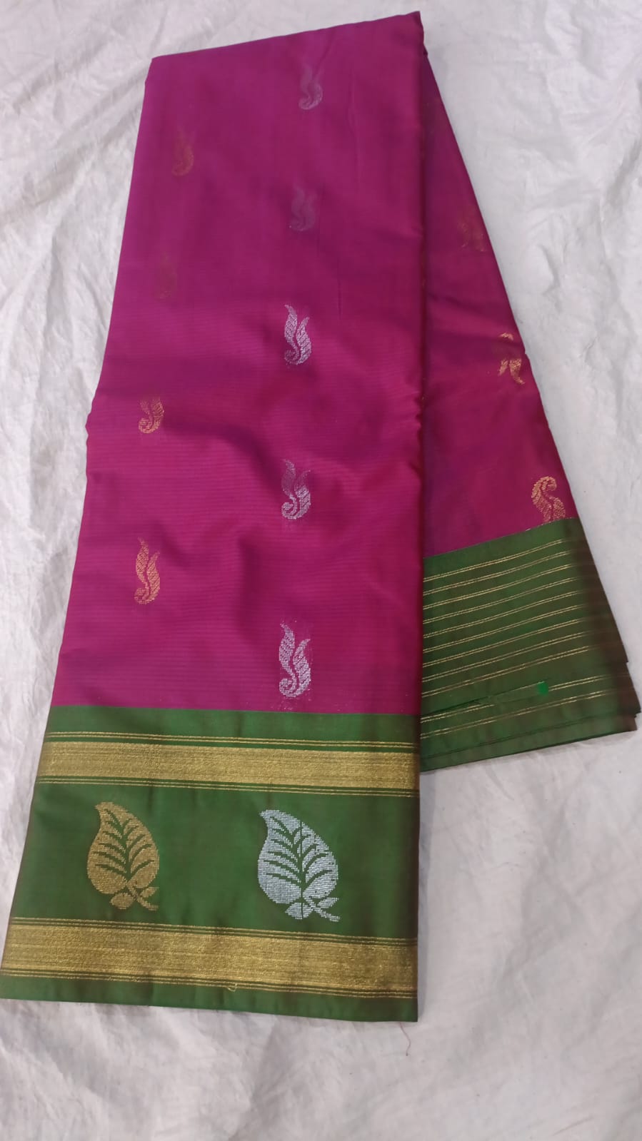 🌲Type: Gadwal Sico Cotton Boder Butta With Blouse Sarees.