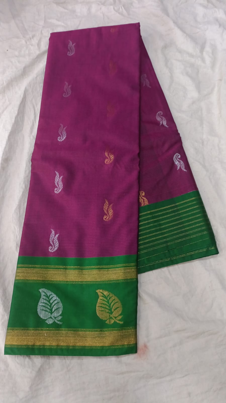 🌲Type: Gadwal Sico Cotton Boder Butta With Blouse Sarees.