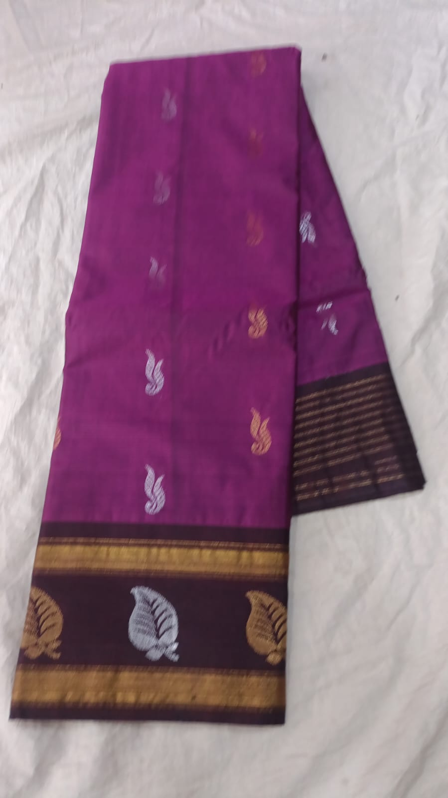 🌲Type: Gadwal Sico Cotton Boder Butta With Blouse Sarees.