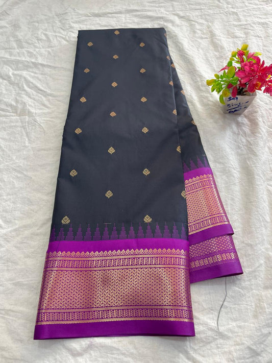 🍁Type: Gadwal Mixed Silk With Blouse Sarees.