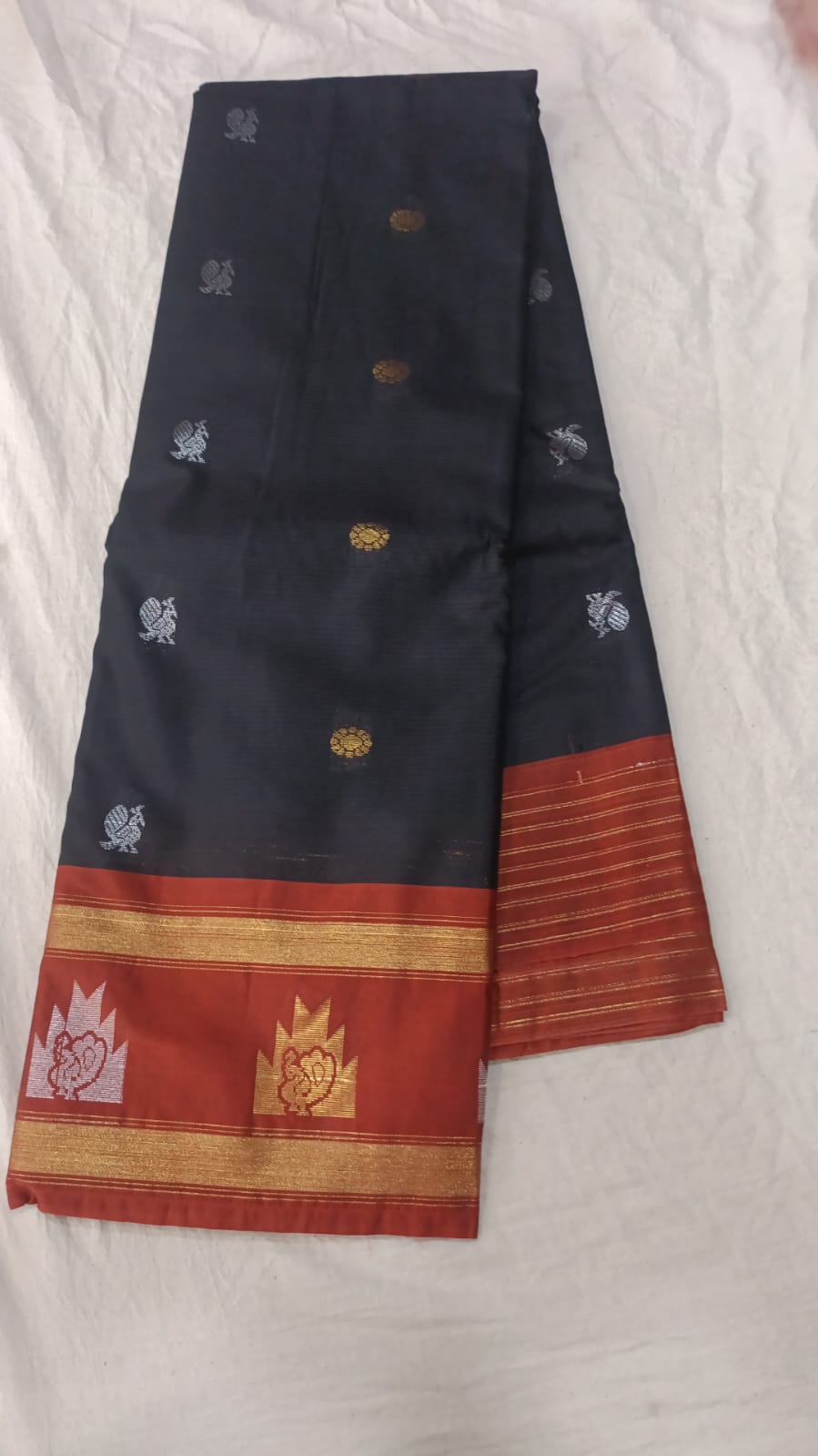 🌲Type: Gadwal Sico Cotton Boder Butta With Blouse Sarees.