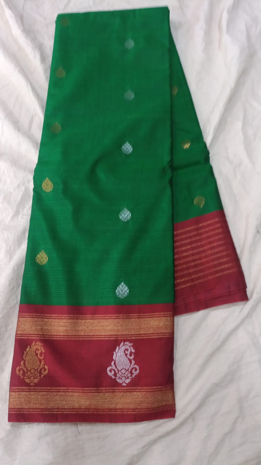 🌲Type: Gadwal Sico Cotton Boder Butta With Blouse Sarees.