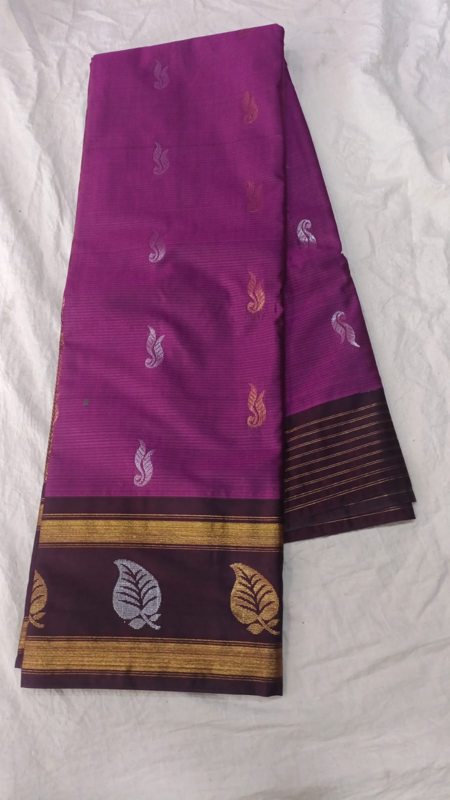 🌲Type: Gadwal Sico Cotton Boder Butta With Blouse Sarees.