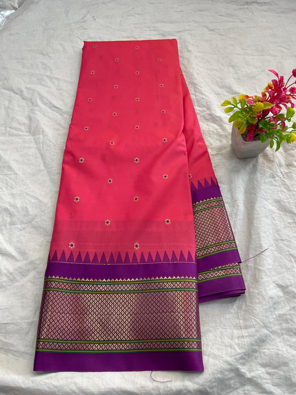 🍁Type: Gadwal Mixed Silk Paithani Pallu With Blouse Sarees.